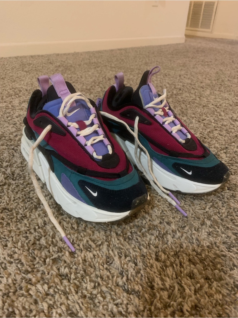 Nike Women's Multicolor Chunky Sneaker - Purple/Teal/Black